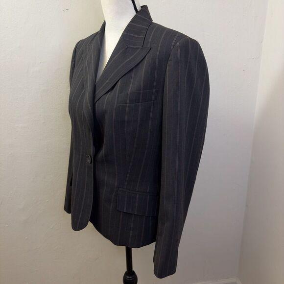Anne Klein New York Executive Collection Pinstripe One Button Jacket Size 8P‎ - Picture 13 of 15